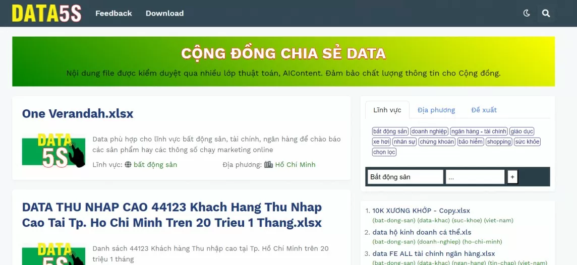 Nhiều webstie chia sẻ, cung cấp dữ liệu khách hàng. (Ảnh chụp màn hình)